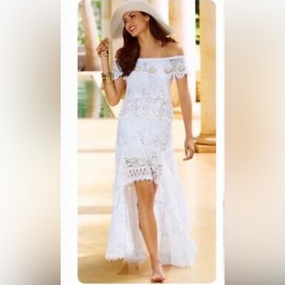 Boston Proper Dresses & Skirts - BOSTON PROPER NWOT LACE OFF-SHOULDER MAXI DRESS         SIZE SMALL